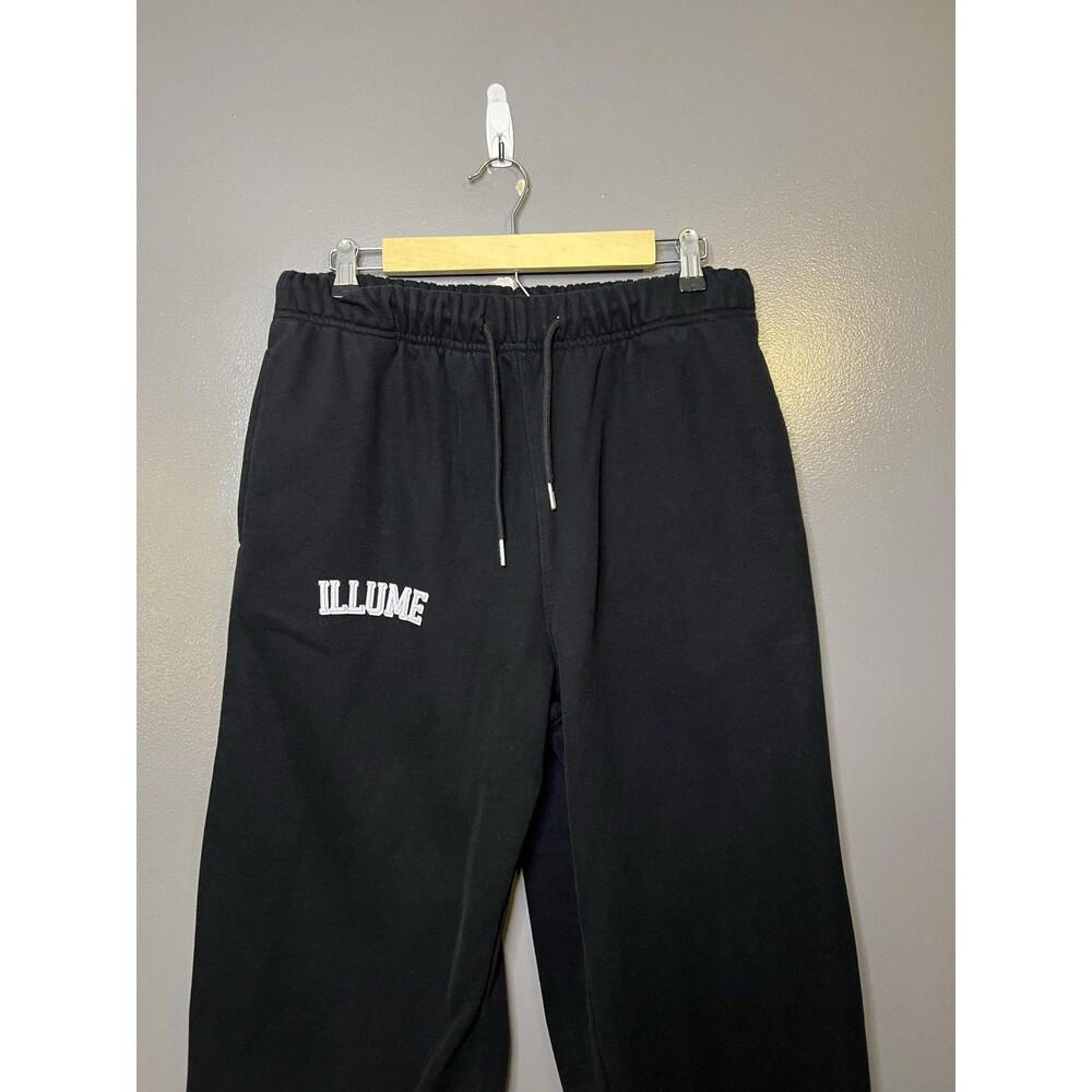 Illume Sweatpants Heavyweight Mens Medium Black Fleece Straight Leg Elastic